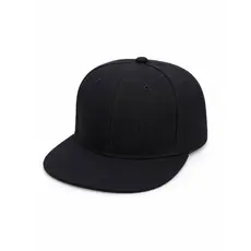 Boné Aba Reta Preto Liso Snapback Masculino Feminino Regulável Premium