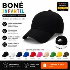 Boné Infantil  Unissex Aba Curva Regulável Ajustável - Envio Imediato