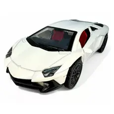 Lamborghini Aventador Miniatura 1:32 – 12cm em Metal, Branco Pérola/Cinza