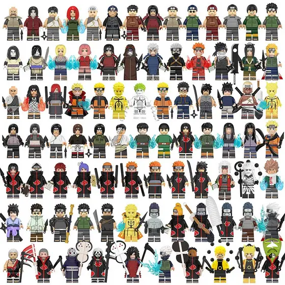 Naruto Action Figures Namikaze Minato Hatake Kakashi Uchiha Obito Bloco De Construção Coleção Brinquedos Para Crianças