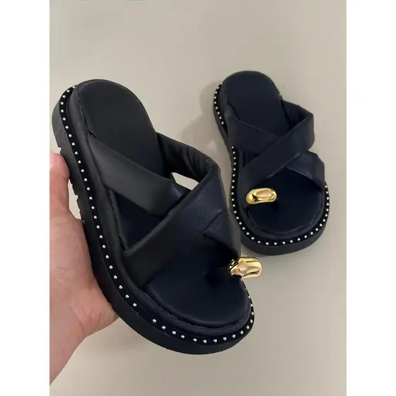 Papete Slim Feminina Plataforma Delicada Para Ocasiões Especiais Tendência Oferta