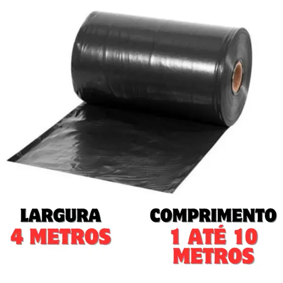 Lona Plástica Preta Construção Pintura Obra