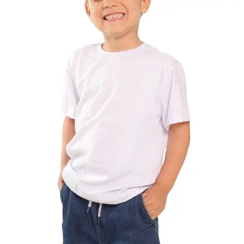 Camiseta Infantil Premium Branca 100% Algodão – 4 AO 12 ANOS