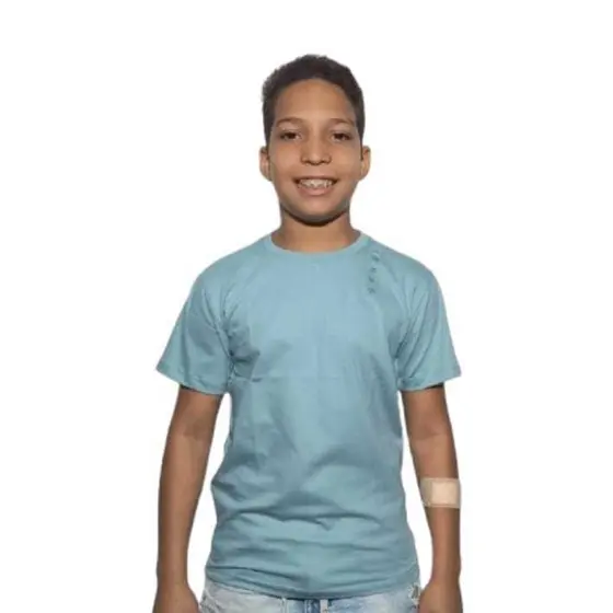 Camiseta Infantil Básica Verde Atlântico 100% Algodão – 1, 2 ou 4 Unidades