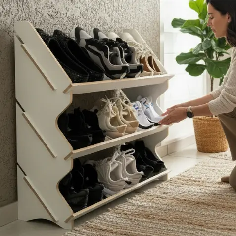 Sapateira 9 Pares Organizadora Sapatos Armário Mdf Branco