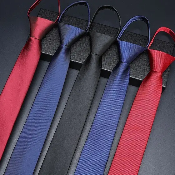 Gravata Masculina Com Zíper Varias Cores 5,5CM