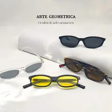 【Arte】Óculos de sol e armações丨Óculos de sol estreitos retrô da moda