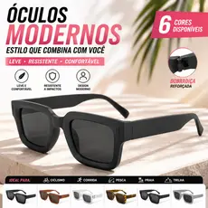【Arte】Óculos de Sol 丨 Retangular Robusto Masculino Feminino Moda Tendencia