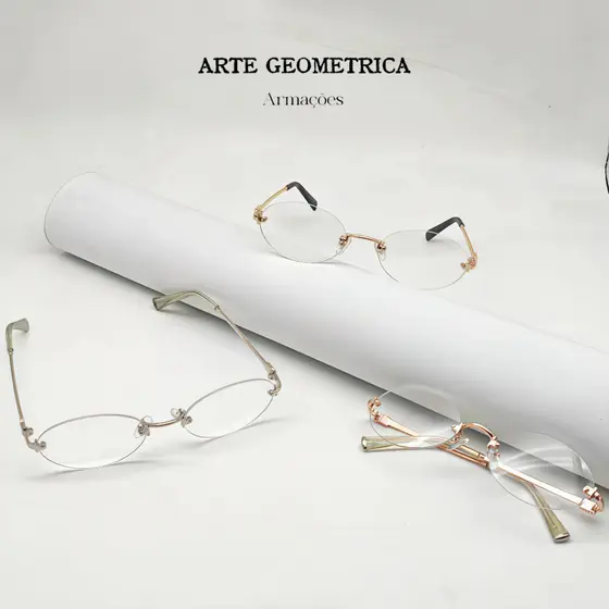 【Arte】 Armação de Óculos Oval Feminina Balgriff, Estilo Fashion Blogueira, Design Sem Armação
