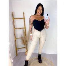 Cropped Corselet Feminino em alfaitaria Tomara Que Caia