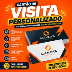 100 Cartão de Visita Personalizado 230g | Impressão Colorida | Alta Qualidade | Envio Rápido