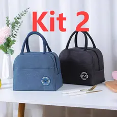 Kit 2 Bolsa Térmica Portátil Marmita Lancheira Com Isolamento Térmico