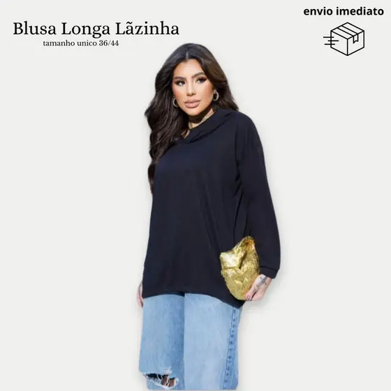 Blusa Feminina Manga Longa Malha Lanzinha - Gola Boba DIVERSAS CORES