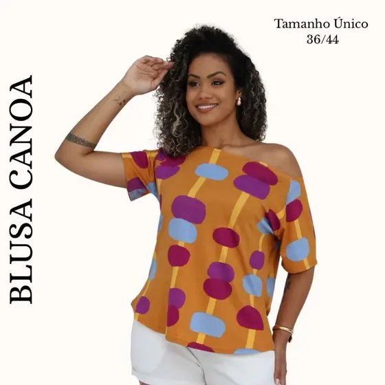 Blusa Feminina Gola Canoa Ciganinha - Estampadas Colors Moda