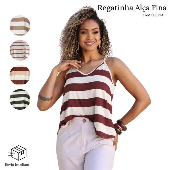 Blusa Feminina Regata Alcinha - Estampadas Casual e Elegante