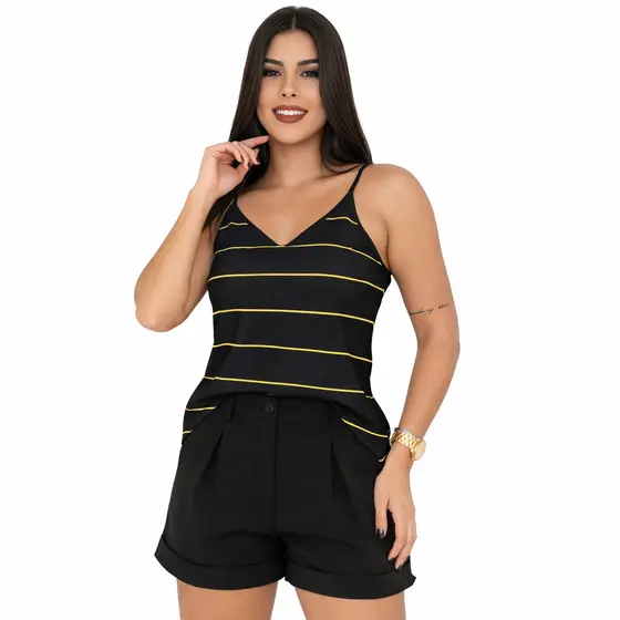 Regata Básica Feminina Inspiração Blogueiras Verão Tendência 2026