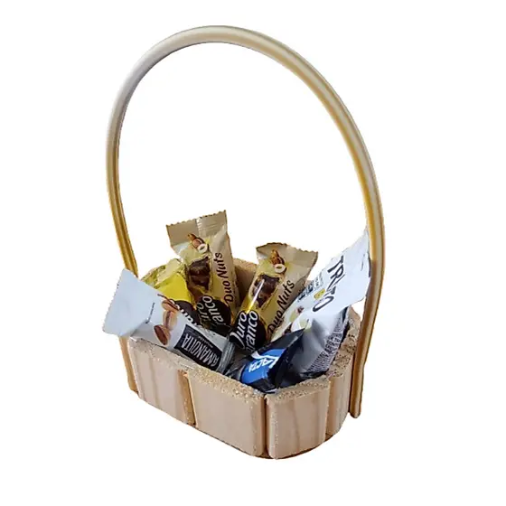 kit com 12 Cestas oval 16cm Fraldeiras de  Madeira  para Decoração