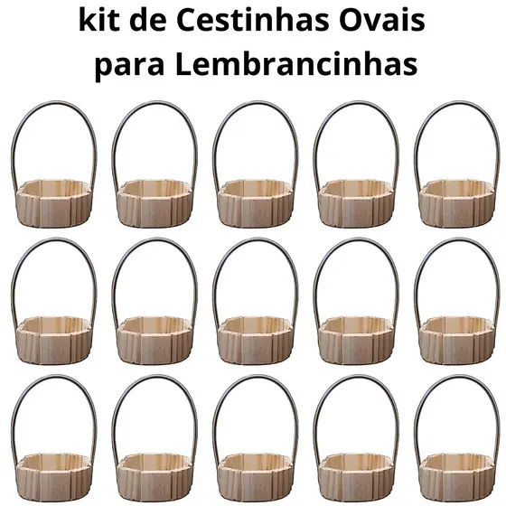 kit 20 cestinhas Ovais 12 cm pra Presentes e Decorações e Lembrancinhas