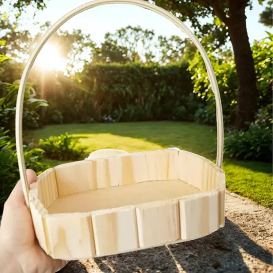 Kit 18 Cestas Oval 22cm de Madeira Pinus Fraldeira Presentes e Decorações