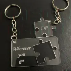 CHAVEIRO QUEBRA CABEÇA PERSONALIZADO COM FRASE OU NOME - PRESENTE CASAL, AMIZADE, FAMILIA.