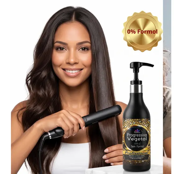 Progressiva Sem Formol Profissional Tratamento Anti-Frizz Progressiva Definitiva em Casa Liso Natural e Brilho Intenso