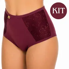 Kit Calçola de Algodão Calcinha M ao 54 Cós Alto Feminina Cotton Plus Size Cintura Alta Senhora Qualidade