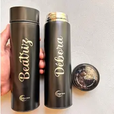 Kit de Garrafa Térmica Inteligente PERSONALIZADA NOME LOGO FRASE Sensor De Temperatura Digital Led Café Água Quente Fria