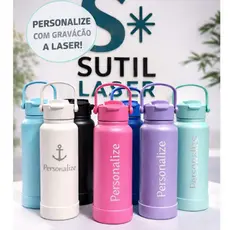 Garrafa térmica para personalizada inox de alta qualidade, dupla camada 801mL CANUDO/BICO