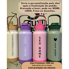 Garrafa térmica personalizada, canudo e bico, 1000mL  inox de alta qualidade, dupla camada 1888/1859