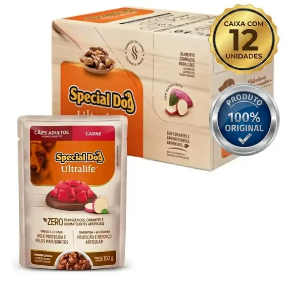 Sachê Special Dog Ultralife 100g Kit 12 ou 24 Unid Carne Frango Salmão Cordeiro Adultos E Filhotes