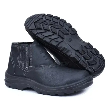 Bota Botina Segurança Masculina em Couro Macia Com CA 17137 Produto Original Ultra Leve Bico PVC