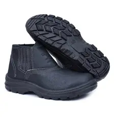 Bota Botina Segurança Masculina em Couro Macia Com CA 17137 Produto Original Ultra Leve Bico PVC