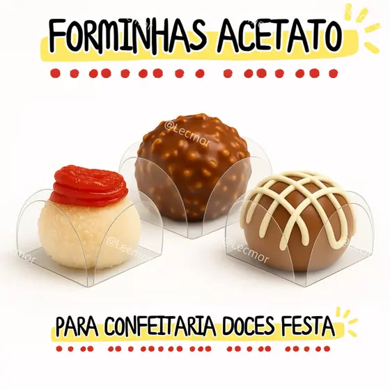 Kit 50~200 FORMINHAS ACETATO BASE ABA REDONDA PARA CONFEITARIA DOCES FESTA ANIVERSÁRIO