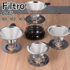 Coador de Café Aço Inox P/M/G Reutilizável Filtro Permanente Sem Papel (Camada Dupla)