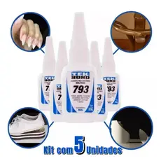 Cola Instantânea 793 Multiuso 20g Adesivo Super Forte para Metais, Madeira, Plástico e Borracha