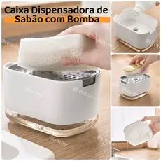 Porta Detergente e Esponja Organizador de Pia Dispenser Pump Dosador de Sabão Líquido Cozinha