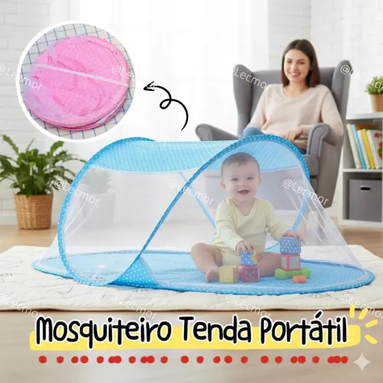 Mosquiteiro Berço Portátil Tenda para Bebê Dobrável com Fundo Cama Portátil de Viagem Proteção Anti Mosquito
