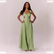 Macacão Feminino Estilo Casual Com Cadarço