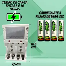 Carregador De Pilha 9volts Modelos Aa Aaa Bateria 110v/220v