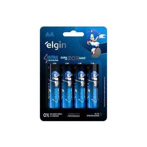 Pilha Ultra Alcalina AA  – Cartela com 4 Unidades Comum
