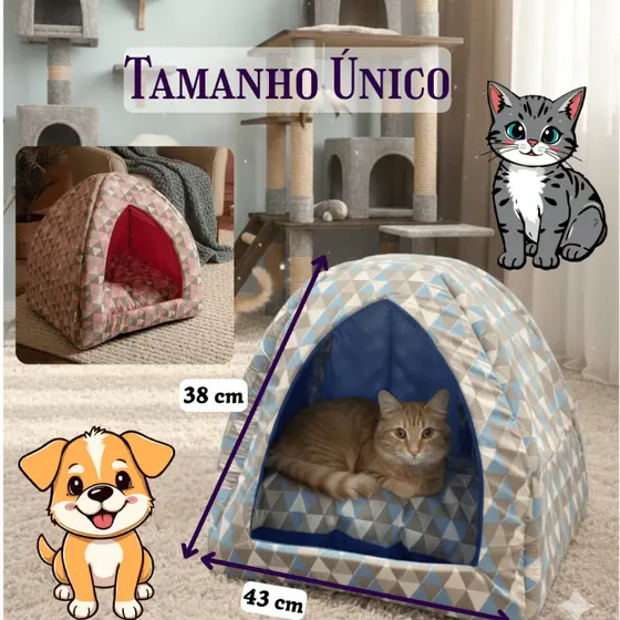 Casa 2 x1 Toca Iglu Grande Para Cachorro e Gato Caminha Pet Casinha
