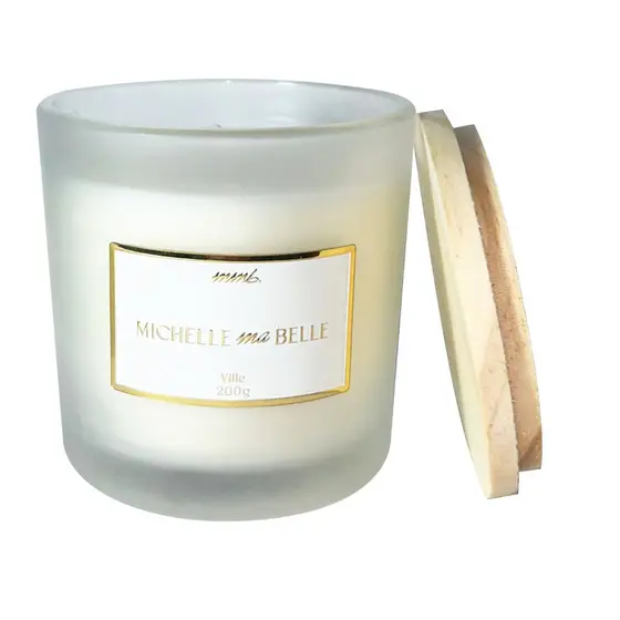 Vela Aromatica Ville Tampa em Madeira 200g Quartos Sala Michelle Ma Belle