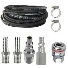 Kit Mangueira Ar C/ Engate Rápido Compressor + Pinos Macho e Femea
