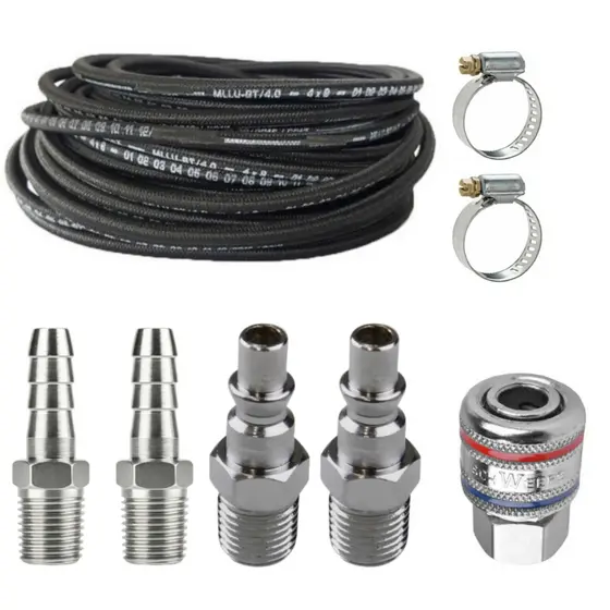 Kit Mangueira Ar C/ Engate Rápido Compressor + Pinos Machos