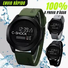 Relógio Digital Masculino Multifuncional com Iluminação A Prova de Água