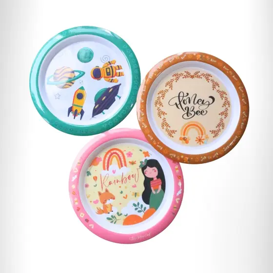 Prato Fundo Infantil Personagens Melamine Resistente Tuut