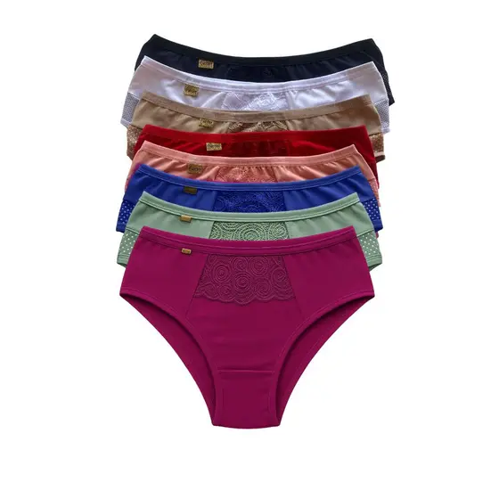 Kit Calcinha Cintura Alta Tangão Cós Alto Conforto Feminina Senhora