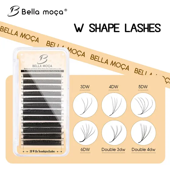 Bella Moça YY/3D/4D/5D/6D/7D/8DW Cílios 8-14mm D Curl 0.07 Macios Naturais Pretos