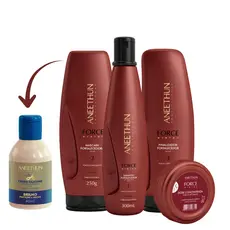 Kit Aneethun Tratamento Capilar Force System Força e Crescimento 4 Produtos + Brinde 01 Creme de Silicone 40ml