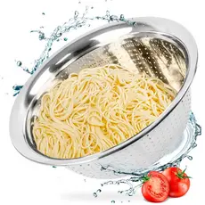 Escorredor De Arroz Inox Legumes Frutas Multiuso Cozinha Alça Coador Peneira Drenagem Inoxidável